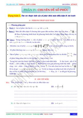 Tài liệu học tập toán 12  Chất lượng - Bài giảng Số phức